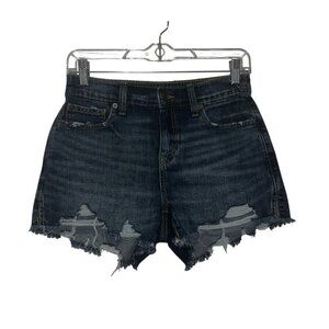 Aerie Blue Distressed Denim High-Rise Cut-Off Women's Shorts Size XS
